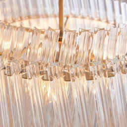 Luminosa Lighting Luminosa Langford Pendant Ceiling Light Brushed Aged Brass Plate & Clear Glass 3 X 7W Led E14 - thumbnail 5