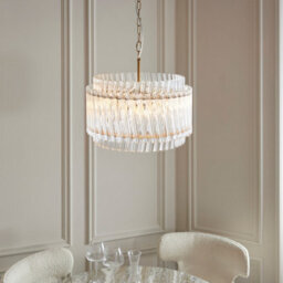 Luminosa Lighting Luminosa Langford Pendant Ceiling Light Brushed Aged Brass Plate & Clear Glass 3 X 7W Led E14 - thumbnail 3