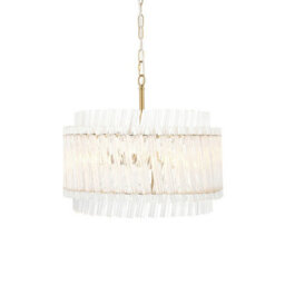 Luminosa Lighting Luminosa Langford Pendant Ceiling Light Brushed Aged Brass Plate & Clear Glass 3 X 7W Led E14 - thumbnail 1