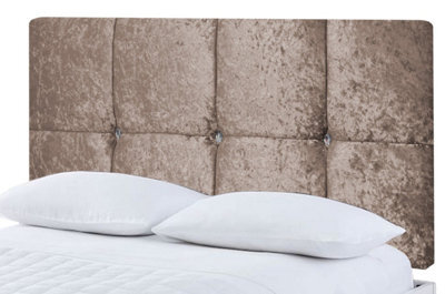 "Adore Designs Deluxe Crushed Velvet 6Ft Super King 20"" Headboard - Champagne"