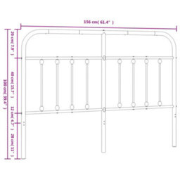 Berkfield Metal Headboard White 150 Cm - thumbnail 7