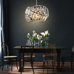 Giggi Modern Interwoven Rings Pendant Chrome Light Shade With Clear Acrylic Crystals 19Cm X 29Cm - thumbnail 7