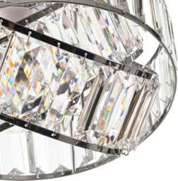 Giggi Modern Interwoven Rings Pendant Chrome Light Shade With Clear Acrylic Crystals 19Cm X 29Cm - thumbnail 4