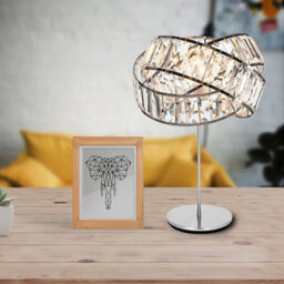 Giggi Modern Interwoven Rings Pendant Chrome Light Shade With Clear Acrylic Crystals 19Cm X 29Cm - thumbnail 5