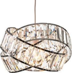 Giggi Modern Interwoven Rings Pendant Chrome Light Shade With Clear Acrylic Crystals 19Cm X 29Cm - thumbnail 9