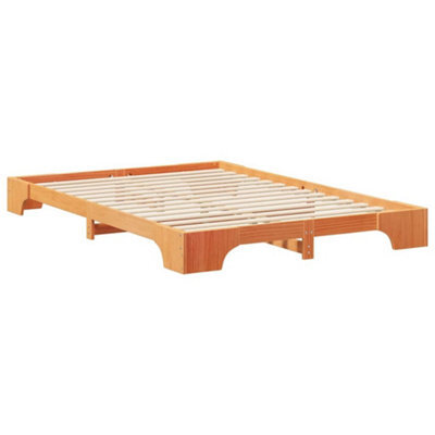 Berkfield Stylish Floor Bed Frame With Storage Brown Wood - image 1
