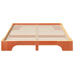 Berkfield Stylish Floor Bed Frame With Storage Brown Wood - thumbnail 5