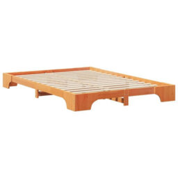 Berkfield Stylish Floor Bed Frame With Storage Brown Wood - thumbnail 7