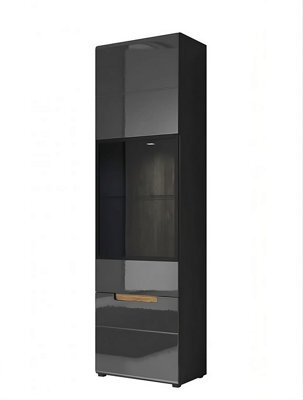 Arte Stylish Hektor 05 Display Cabinet H2070mm W600mm D370mm, One Door, Glass Display, Optional Led Lighting