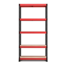 RB UK Rb Boss Garage Shelving Unit Fastlok 5 Shelf Mdf Red & Black Powder Coated Steel (H) 1800mm (W) 900mm (D) 300mm - thumbnail 2