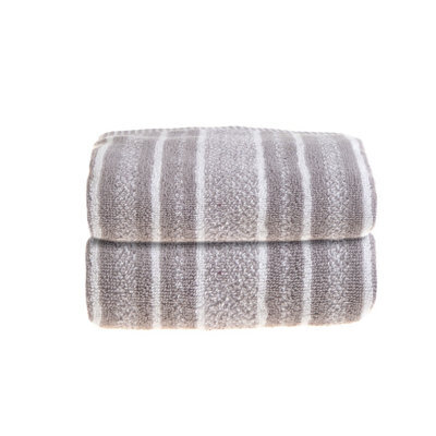 Allure Bath Fashions Striped Hand Towel Pack Of 2 - Grey - image 1