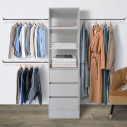 Spacepro Modular Dove Grey 3 Drawer Tower Unit (H)2100mm (W)600mm (D)500mm - thumbnail 2
