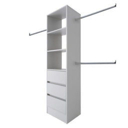 Spacepro Modular Dove Grey 3 Drawer Tower Unit (H)2100mm (W)600mm (D)500mm - thumbnail 1