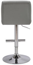 Lamboro Allegro Real Leather Single Kitchen Bar Stool, Chrome Footrest, Adjustable Swivel Gas Lift, Breakfast Bar & Home Barstool, Grey - thumbnail 5
