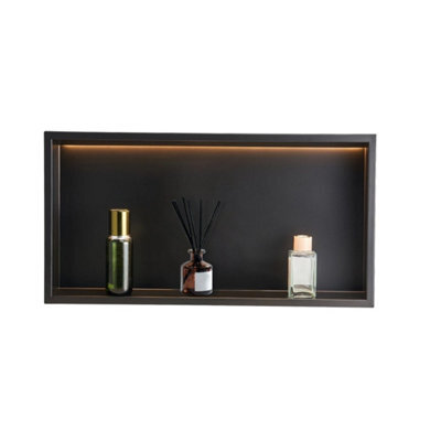 Shower Niche 33.0x63.5x10.2 cm Recessed Shelf W/ LED Strip Stainless Steel - image 1