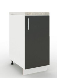 Jd Greta Adjustable Legs Kitchen Base Unit 400mm Storage Cabinet With Door Shelf 40Cm - Dark Grey Matt With Worktop - thumbnail 1