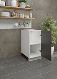 Jd Greta Adjustable Legs Kitchen Base Unit 400mm Storage Cabinet With Door Shelf 40Cm - Dark Grey Matt With Worktop - thumbnail 3