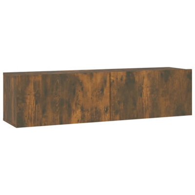 Berkfield Stylish Tv Wall Cabinet Smoked Oak 120X30X30 Cm Engineered Wood - image 1