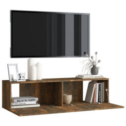 Berkfield Stylish Tv Wall Cabinet Smoked Oak 120X30X30 Cm Engineered Wood - thumbnail 4