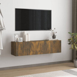 Berkfield Stylish Tv Wall Cabinet Smoked Oak 120X30X30 Cm Engineered Wood - thumbnail 2