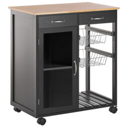 Beliani  Kitchen Trolley Boves Black - thumbnail 1