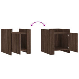 Berkfield Bedside Cabinet Brown Oak 45X50X50 Cm Engineered Wood - thumbnail 8