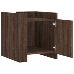 Berkfield Bedside Cabinet Brown Oak 45X50X50 Cm Engineered Wood - thumbnail 7