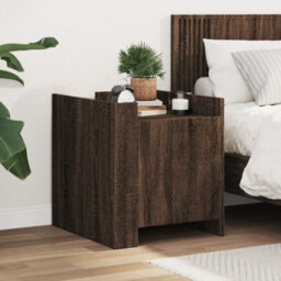Berkfield Bedside Cabinet Brown Oak 45X50X50 Cm Engineered Wood
