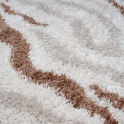 The Rugs Moodi Shaggy Light Beige/terra Savara Rug Runner Abstract Thick High Pile For Living Rooms, Bedrooms, Hallways, Kitchens - thumbnail 3