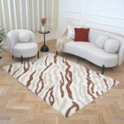 The Rugs Moodi Shaggy Light Beige/terra Savara Rug Runner Abstract Thick High Pile For Living Rooms, Bedrooms, Hallways, Kitchens - thumbnail 8