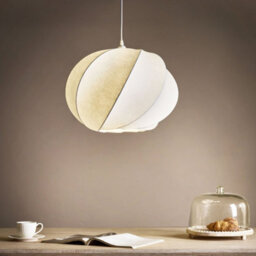 Wyld And Coco Lumina Faux Silk Pendant Lamp White - Handmade Modern Ceiling Light W45 X H118 Cm - thumbnail 2
