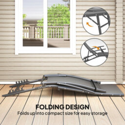 Outsunny Set Of 2 Garden Sun Loungers, Folding Chaise Lounge Chairs, Grey - thumbnail 7
