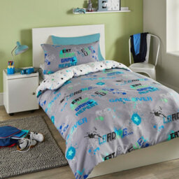 Bedlam Game Glow Kids Gamer Themed Duvet Cover Set Glows In The Dark - thumbnail 1