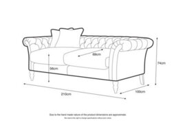 Furniturebox Olivia Grey 3-Seater Modern Chesterfield Sofa Hand Made In Anti-Crease Velvet - thumbnail 5