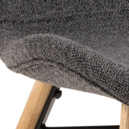 Wyld Haus Hamilton Round Dining Set, Oak-Effect Table With 4 Grey Fabric Chairs - thumbnail 8