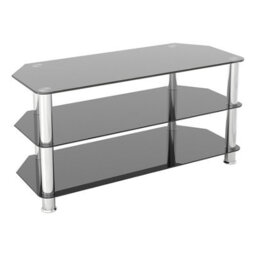 Avf Classic 100Cm Glass Tv Stand For Tvs Up To 50 Inch - Black Glass & Chrome