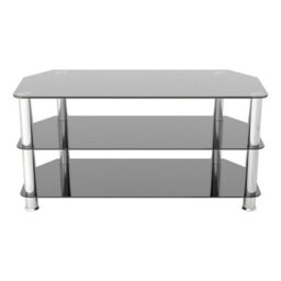 "Avf Classic 1M Glass Corner Tv Stand For Tvs Up To 50"" - Black & Chrome" - thumbnail 2