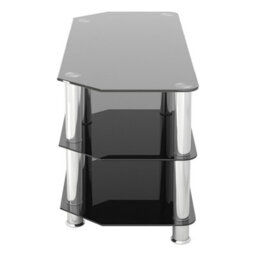 "Avf Classic 1M Glass Corner Tv Stand For Tvs Up To 50"" - Black & Chrome" - thumbnail 3