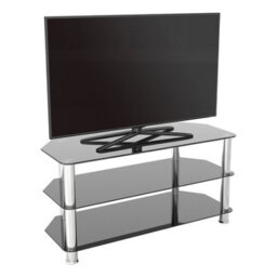 "Avf Classic 1M Glass Corner Tv Stand For Tvs Up To 50"" - Black & Chrome" - thumbnail 4