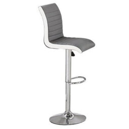 Furniture In Fashion Jam Square Glass Grey Gloss Bar Table 2 Ritz Grey White Stools - thumbnail 3