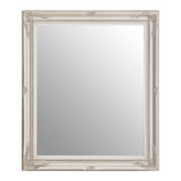 Orsina Classic Silver Finish Mirror,antique Wall Mirror With Floral Reliefs,regency-Inspired Mounted Mirror - thumbnail 1