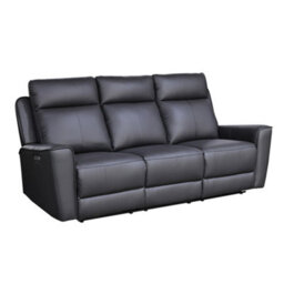 Aspire Rivington Real Leather Power Recliner Three Seater Sofa With Usb Charging, Charcoal - thumbnail 3