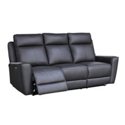 Aspire Rivington Real Leather Power Recliner Three Seater Sofa With Usb Charging, Charcoal - thumbnail 4