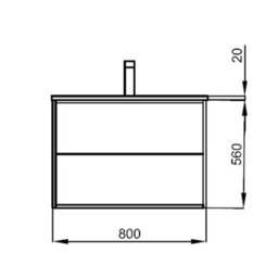 Salgar Optimus Noir 800 Wall Hung Vanity Unit + Basin - Matt Black - thumbnail 3
