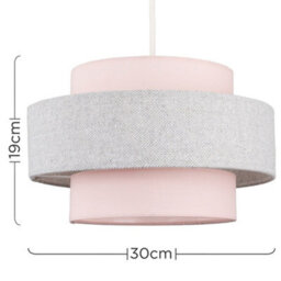Valuelights Weaver Pink/grey Herringbone Ceiling Lamp Shade - thumbnail 7