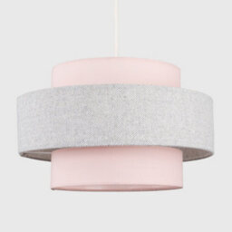 Valuelights Weaver Pink/grey Herringbone Ceiling Lamp Shade - thumbnail 2