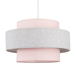 Valuelights Weaver Pink/grey Herringbone Ceiling Lamp Shade