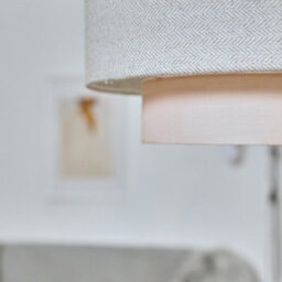 Valuelights Weaver Pink/grey Herringbone Ceiling Lamp Shade - thumbnail 3
