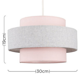 Valuelights Weaver Pink/grey Herringbone Ceiling Lamp Shade - thumbnail 9