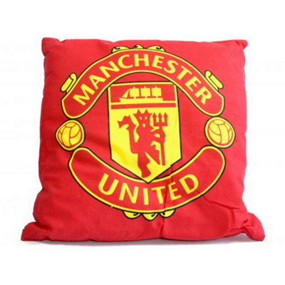 Manchester United Fc Crest Filled Cushion Red/yellow (One Size)